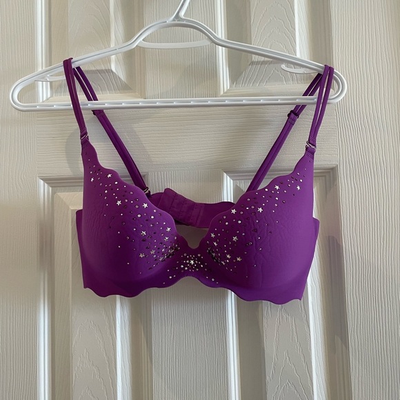 Purple Embellished Women's Push-up Bra Victorias Secret - Picture 1 of 5
